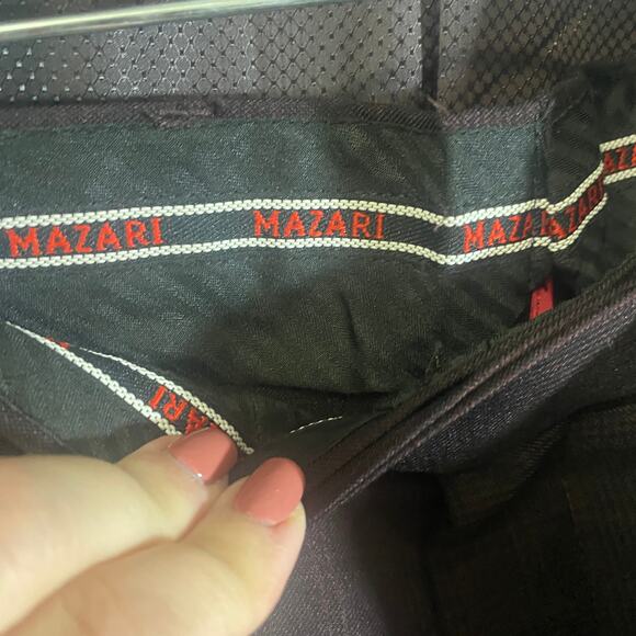 Mazari NWOT Mens Burgundy Plaid Suit Set of Jacket & Trousers Sz 42 Regular - Picture 11 of 15